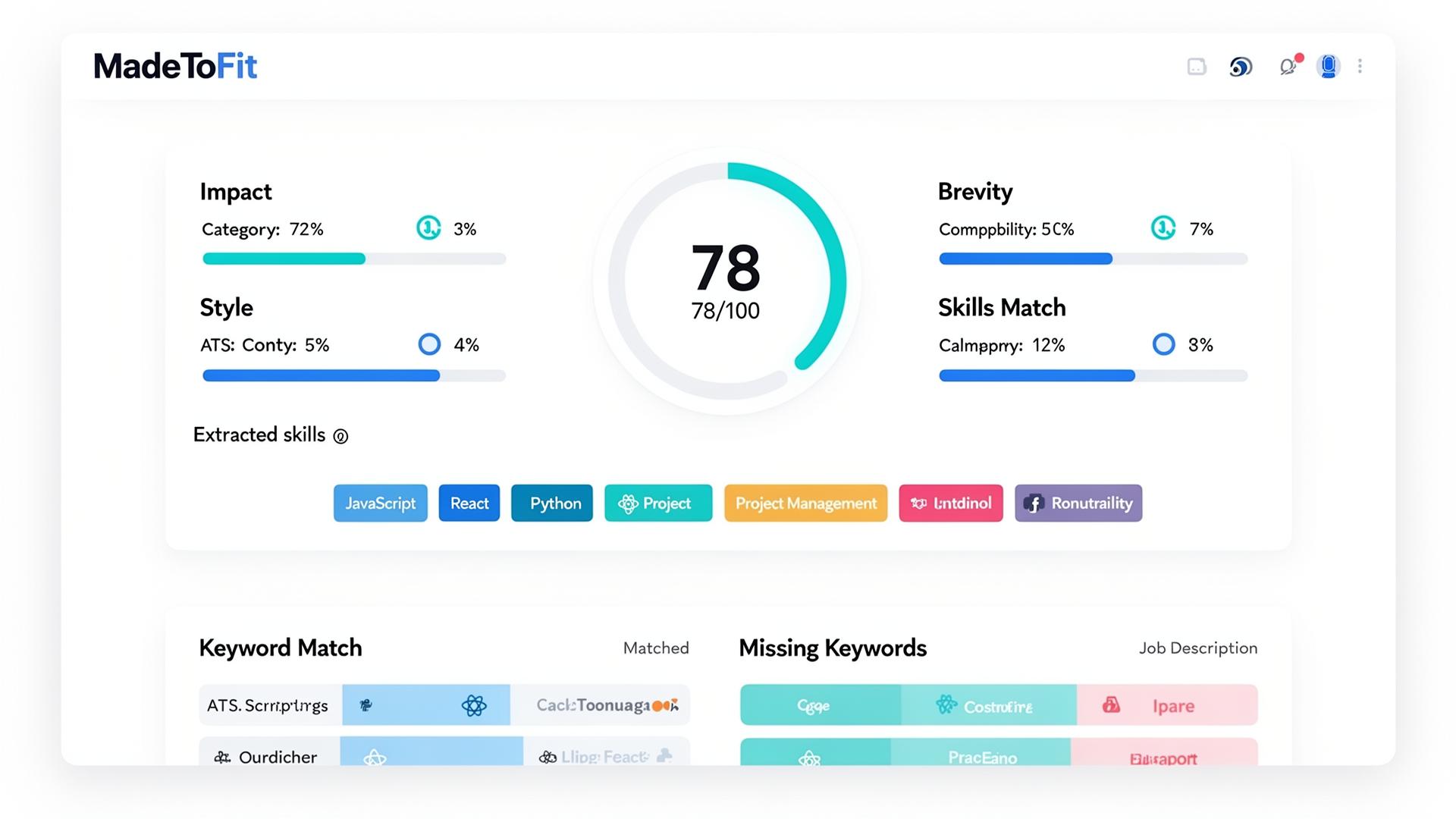 Score Cv Ui MadeToFit — ATS-Optimised CV Builder