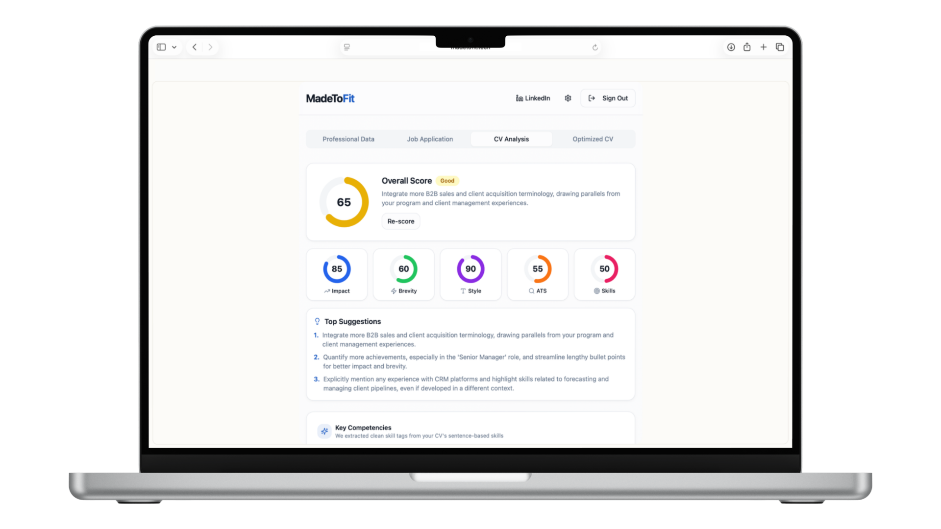 MadeToFit — ATS-Optimised CV Builder